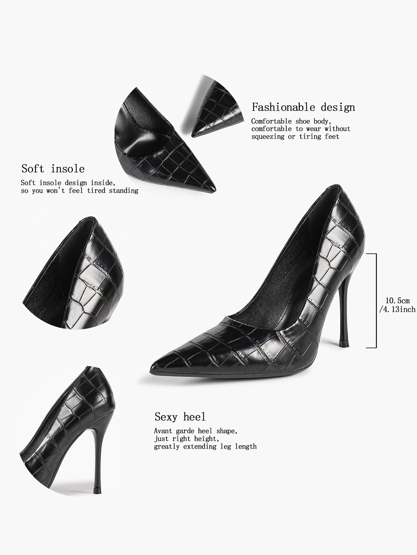 Classic Pointed Toe Stiletto Heels - Office Business Meetings Shoes