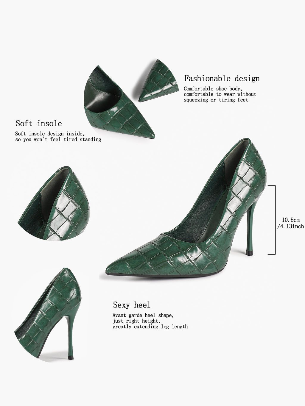 Classic Pointed Toe Stiletto Heels - Office Business Meetings Shoes