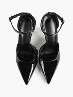 Pointed Toe Side Cutout Stiletto Heels Ankle Strap Pumps Party Office Night Out