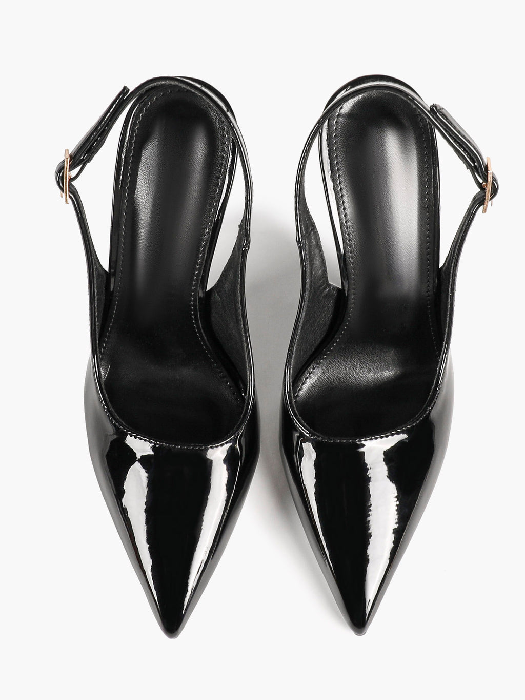 Black Slingback Heels Pointed Toe Stiletto Pumps Elegant Dress Shoes Date Night Casual Wear