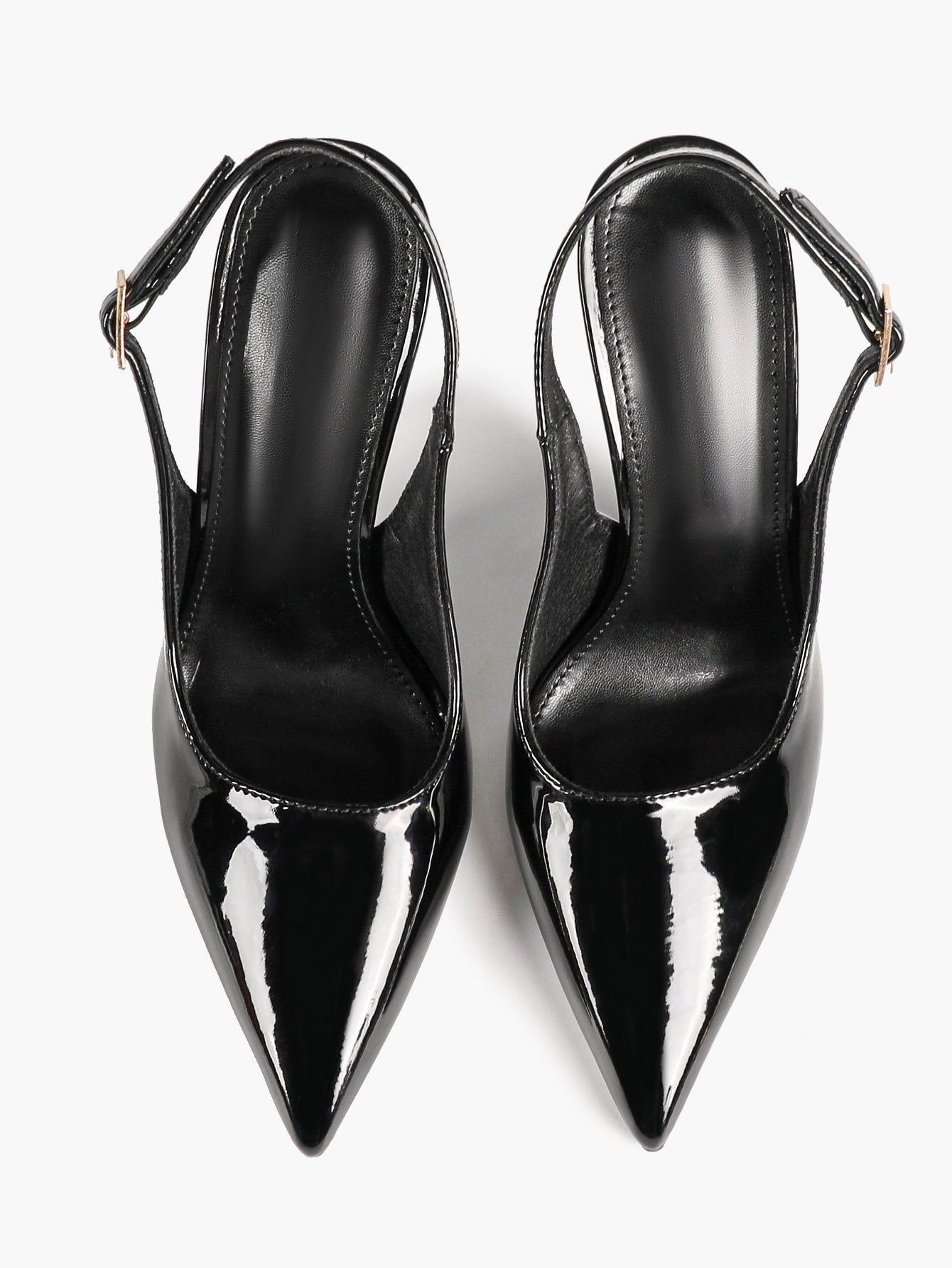 Black Slingback Heels Pointed Toe Stiletto Pumps Elegant Dress Shoes Date Night Casual Wear