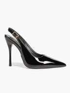 Black Slingback Heels Pointed Toe Stiletto Pumps Elegant Dress Shoes Date Night Casual Wear