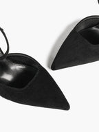 Pointed Toe Burgundy Side Cutout Stiletto Pumps Women Ankle Strap High Heels Evening Party