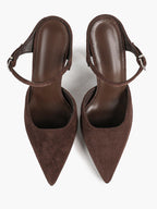 Pointed Toe Burgundy Side Cutout Stiletto Pumps Women Ankle Strap High Heels Evening Party