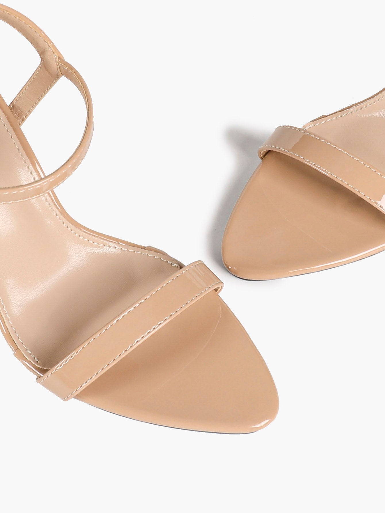 Women's Nude Strap Ankle Strap Sandals Flared Block Heels Daily Wear Date Night