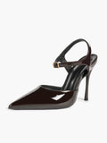 Women's Pointed Toe Stiletto Pumps with Adjustable Buckle Elegant Shoes for Party Night Out