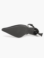 Women's Black Slingback Heels Pointed Toe Flared Heel Pumps Office Formal Event Daily Wear