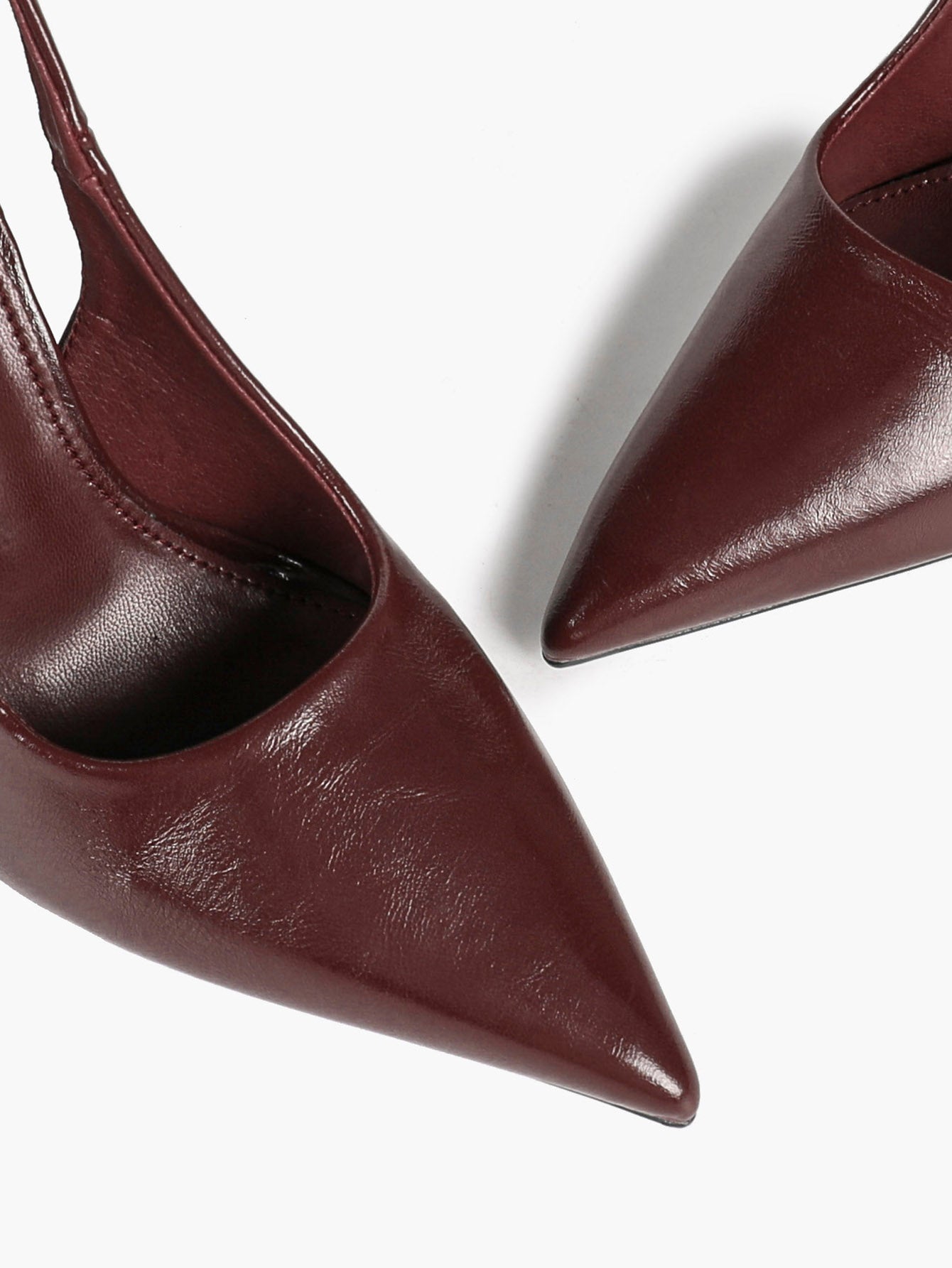 Burgundy Pointed Toe  Bow Slingback Heels Stiletto Shoes Evening Party Date