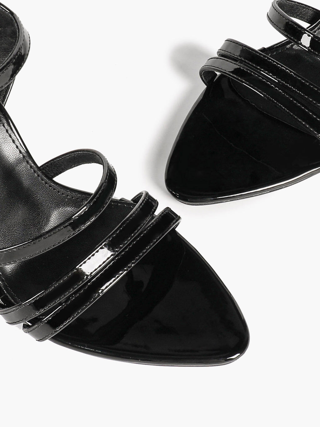 Women's Black Multi‑Strap Ankle Strap Sandals Stiletto High Heels Elegant Dress Shoes for Party Date Night