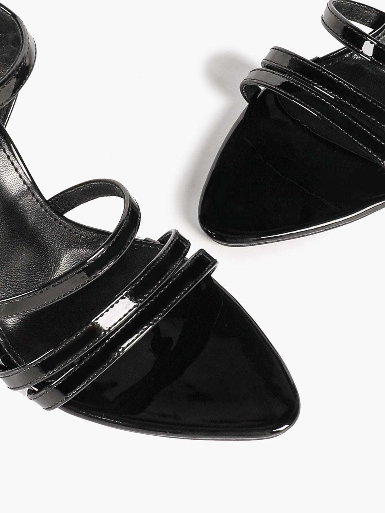 Women's Black Multi‑Strap Ankle Strap Sandals Stiletto High Heels Elegant Dress Shoes for Party Date Night