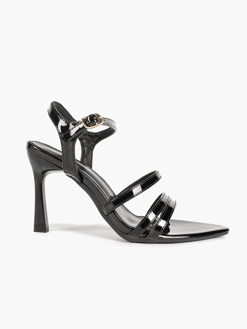 Women's Black Multi‑Strap Ankle Strap Sandals Stiletto High Heels Elegant Dress Shoes for Party Date Night