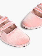 Women's Black Velvet Double-Strap Mary Jane Flats Pointed Toe Slip On Shoes Casual Shoes ISHIFIVAN