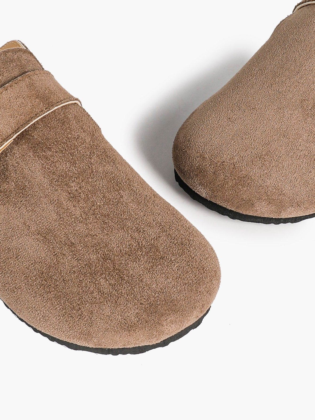 Casual Taupe Suede Clogs Slip-On Birkenstock-Style Mules for Weekend Trips