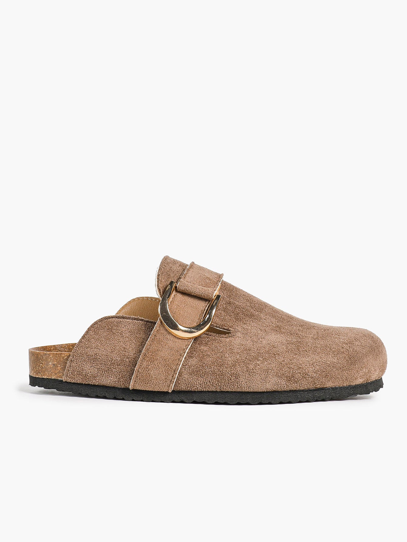 Casual Taupe Suede Clogs Slip-On Birkenstock-Style Mules for Weekend Trips
