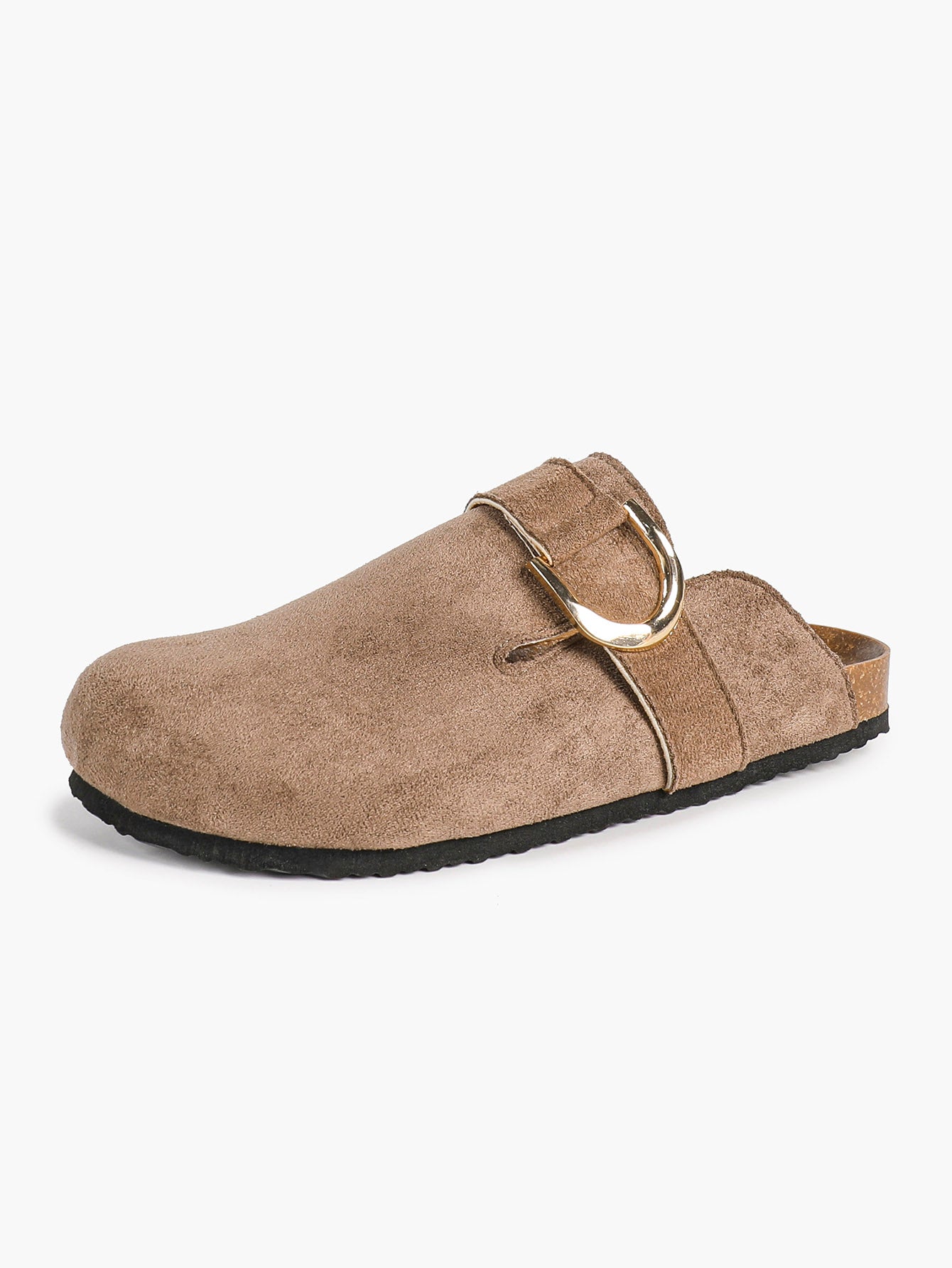 Casual Taupe Suede Clogs Slip-On Birkenstock-Style Mules for Weekend Trips