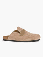 Women's Suede Slip-On Clogs Leather Strap Flat Mules Casual Shoes for Daily Travel