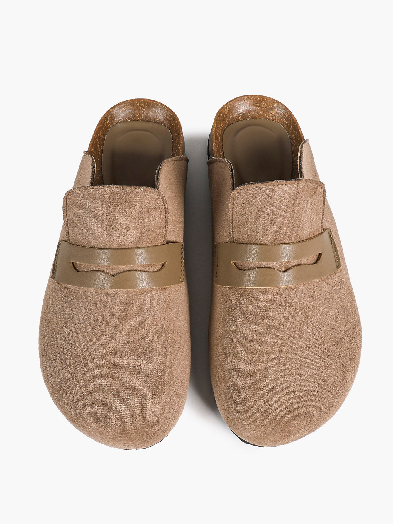 Women's Brown Suede Clogs Casual Slip-On Birkenstock-Style Casual Shoes