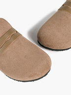 Women's Brown Suede Clogs Casual Slip-On Birkenstock-Style Casual Shoes