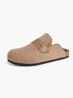 Women's Brown Suede Clogs Casual Slip-On Birkenstock-Style Casual Shoes