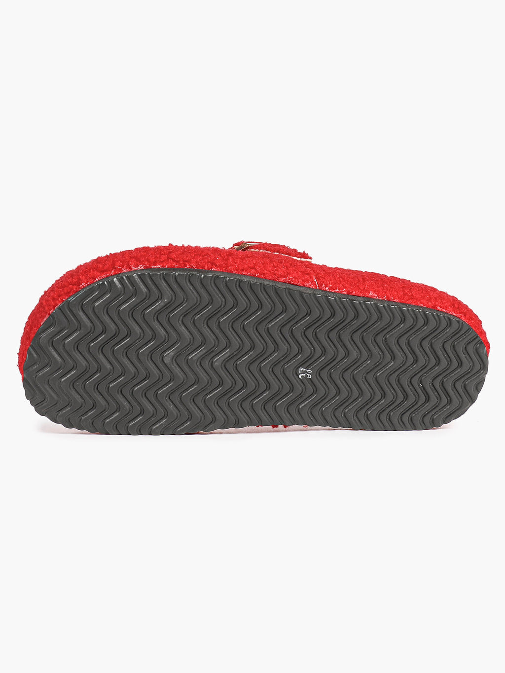 Women's Fuzzy Felt Clogs Adjustable Buckle Slip-On Mules Flat Shoes for Indoor, Outdoor Casual Wear