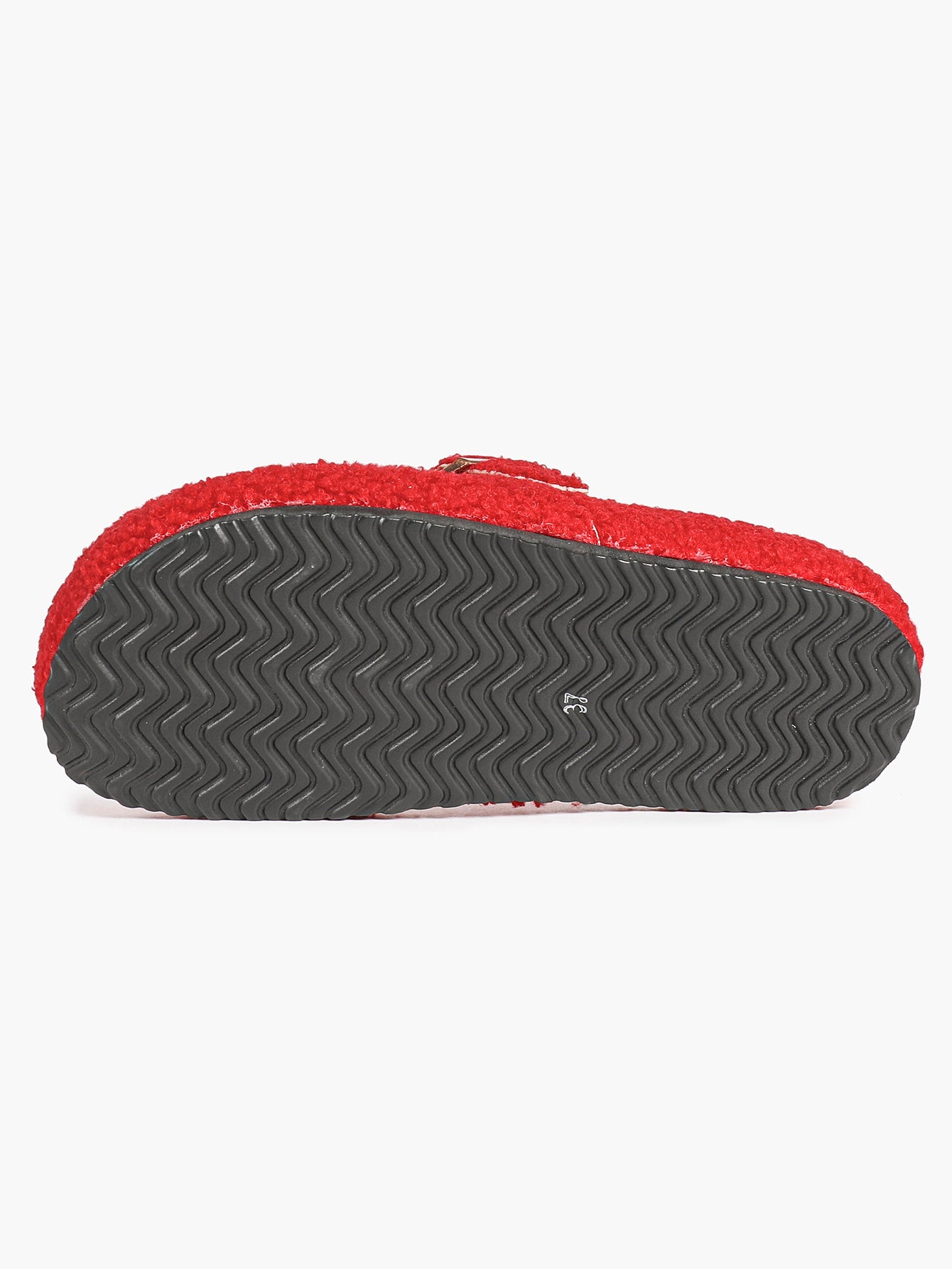 Women's Fuzzy Felt Clogs Adjustable Buckle Slip-On Mules Flat Shoes for Indoor, Outdoor Casual Wear