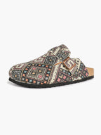 Bohemian Print Fabric Clogs Adjustable Buckle Casual Slip-On Birkenstock-Style Shoes