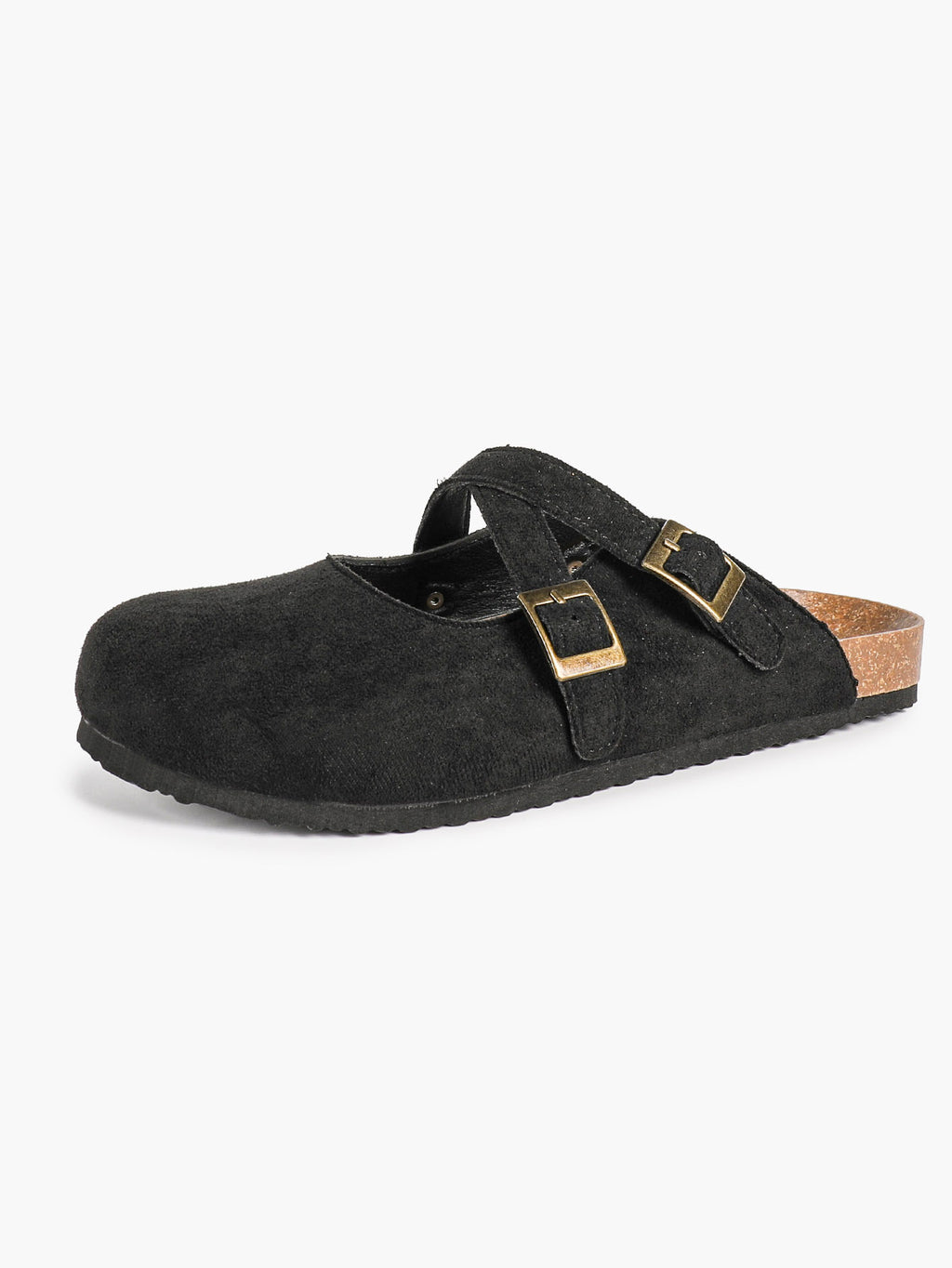 Crisscross Double Buckle Mary Jane Clogs Adjustable Slip-On Mules Flat Shoes Casual Daily Travel