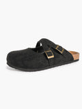 Crisscross Double Buckle Mary Jane Clogs Adjustable Slip-On Mules Flat Shoes Casual Daily Travel
