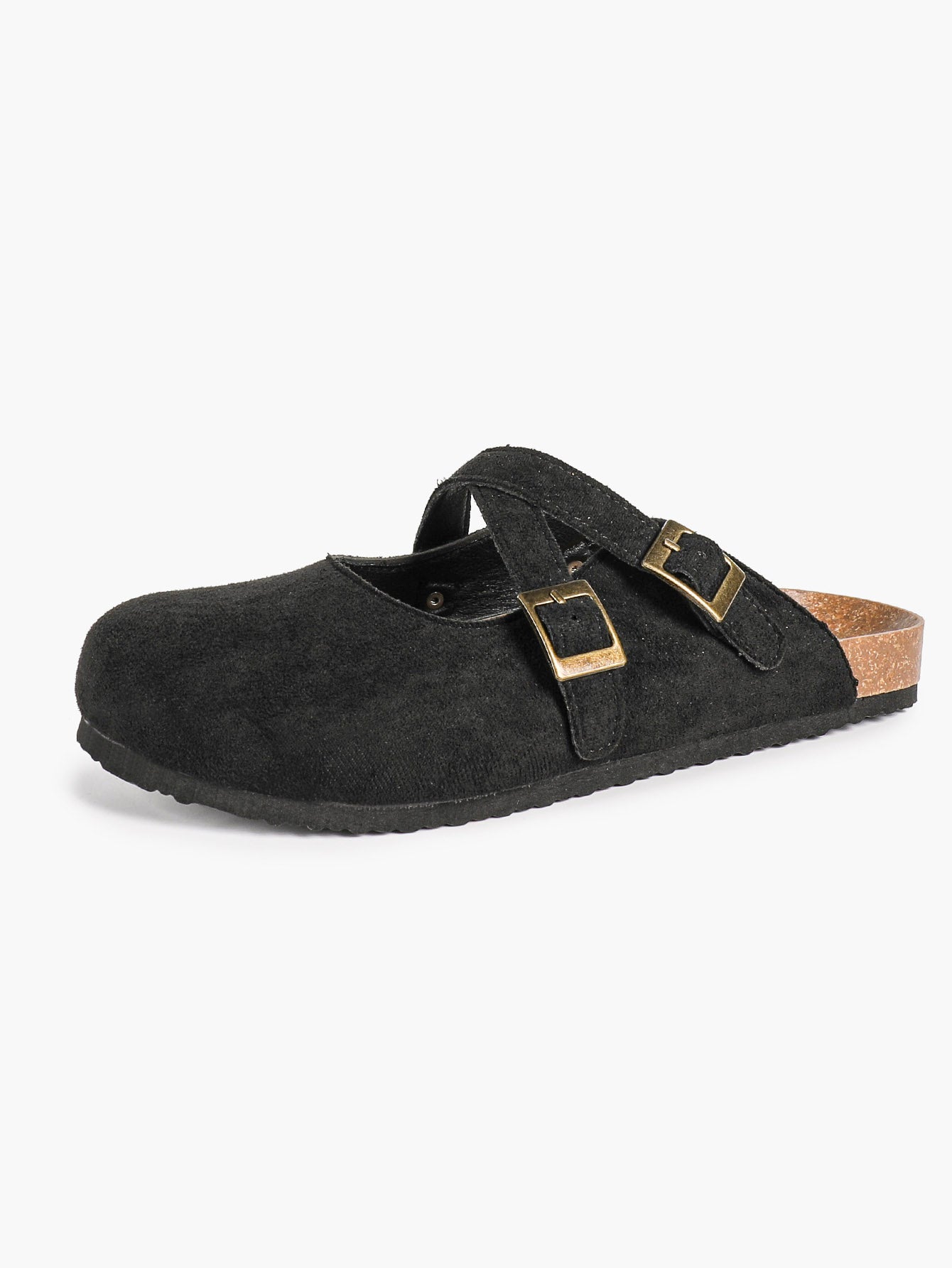 Crisscross Double Buckle Mary Jane Clogs Adjustable Slip-On Mules Flat Shoes Casual Daily Travel