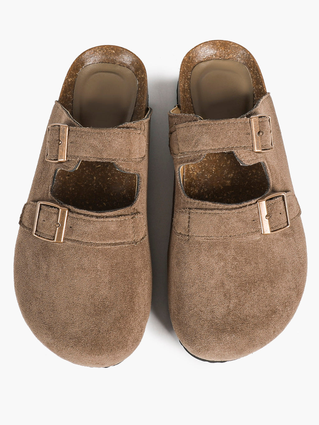Double Buckle Clogs Slip-On Mules Flat Shoes for Casual Daily Office Travel