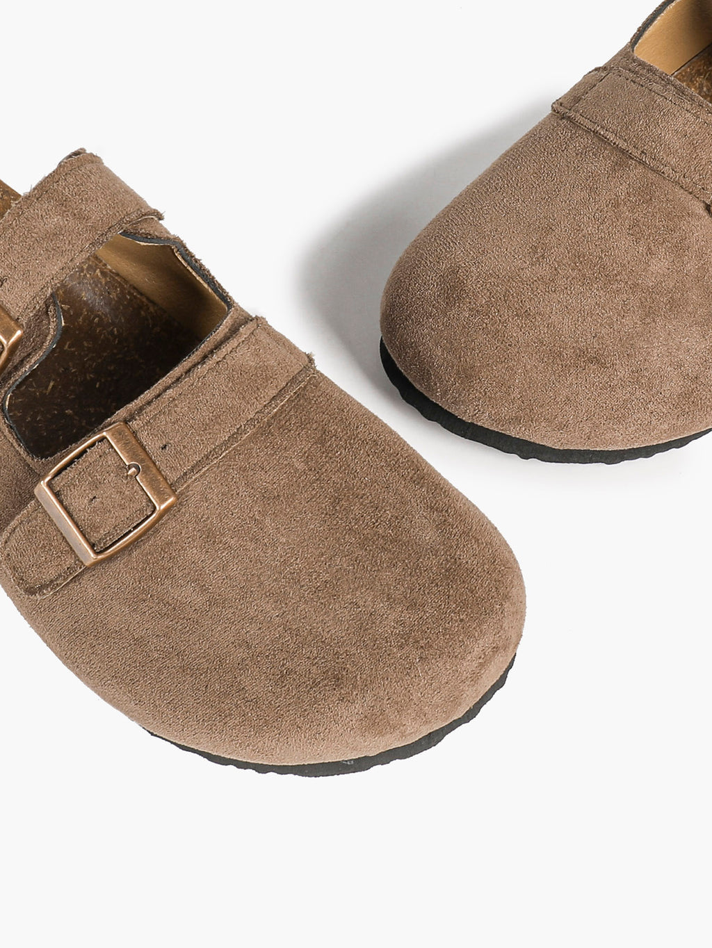 Double Buckle Clogs Slip-On Mules Flat Shoes for Casual Daily Office Travel