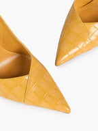 Women's Black Slingback Heels Pointed Toe Gold Buckle Stilettos Office Meeting Formal Evening Pumps