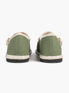 Women's Woven Mary Jane Flats Brown Trim Slip On Shoes Vacation Dailywear Shoes ISHIFIVAN