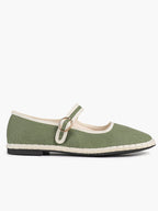 Women's Woven Mary Jane Flats Brown Trim Slip On Shoes Vacation Dailywear Shoes ISHIFIVAN