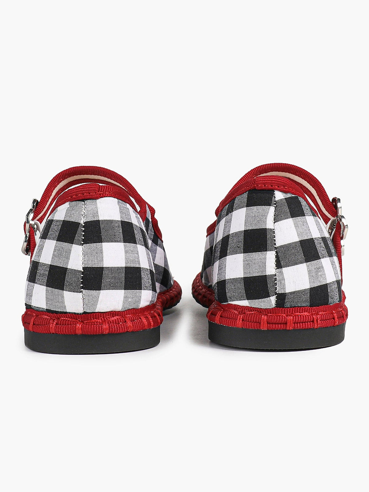 Women's Woven Mary Jane Flats Brown Trim Slip On Shoes Vacation Dailywear Shoes ISHIFIVAN