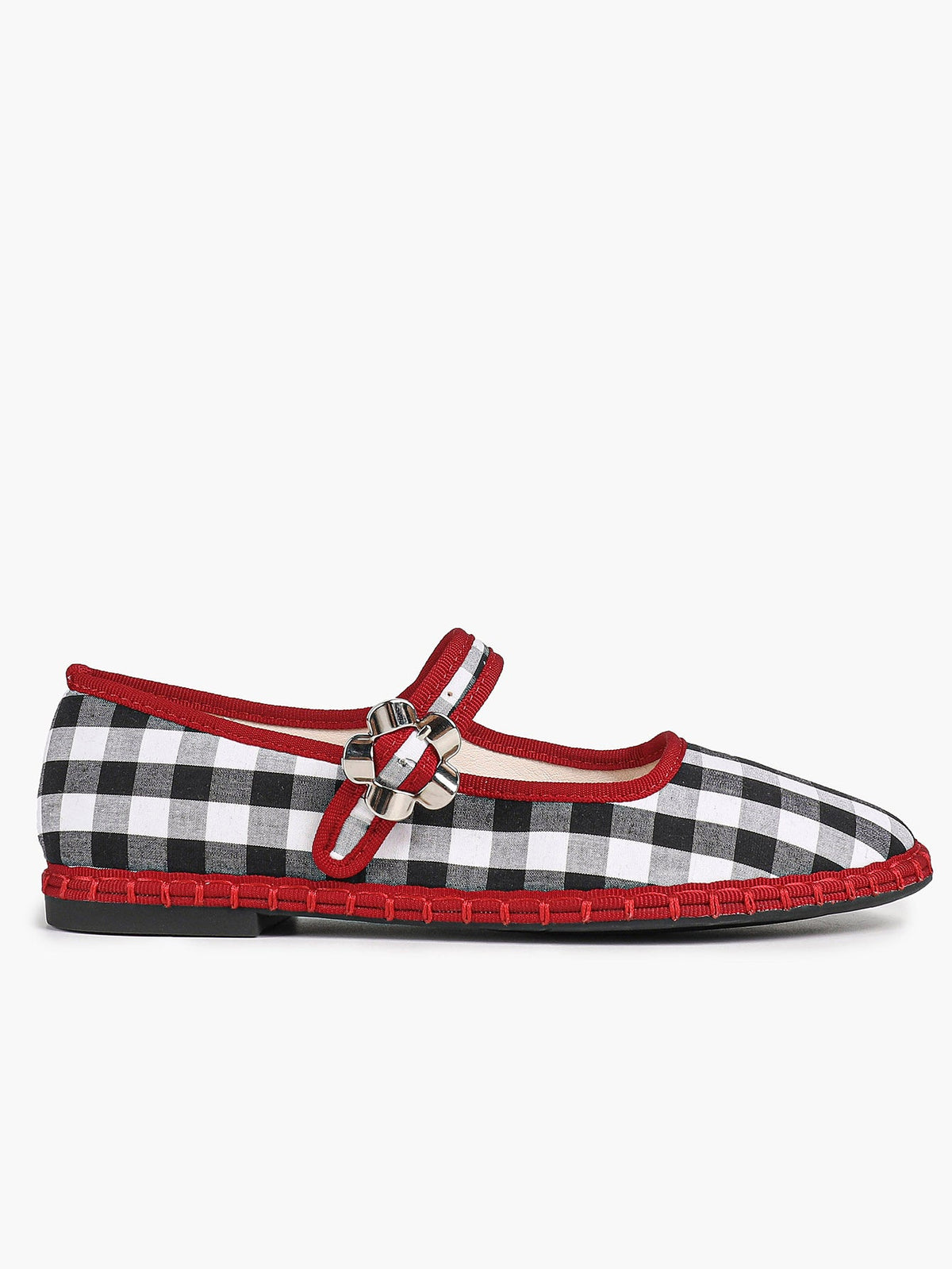 Women's Woven Mary Jane Flats Brown Trim Slip On Shoes Vacation Dailywear Shoes ISHIFIVAN