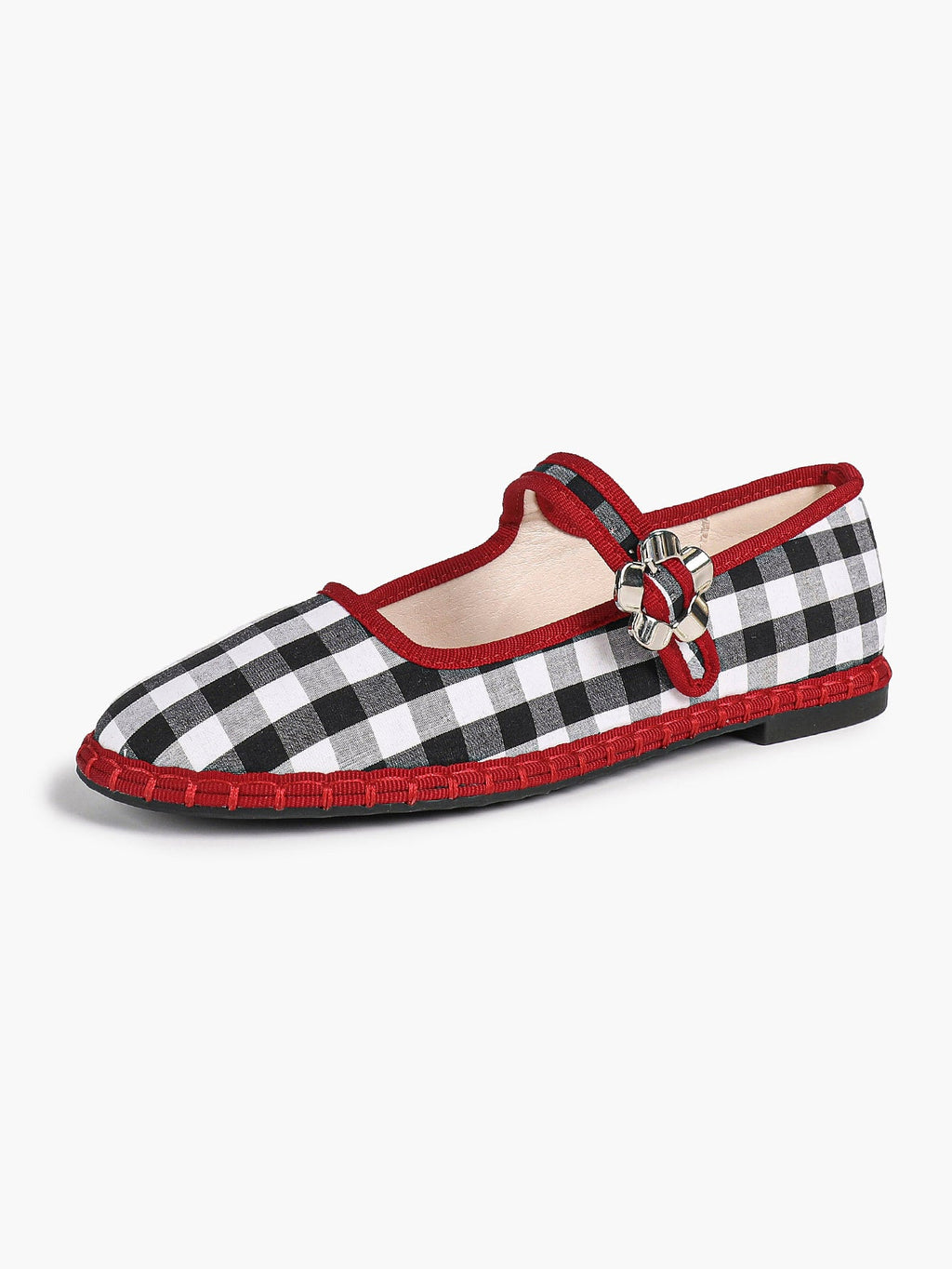 Women's Woven Mary Jane Flats Brown Trim Slip On Shoes Vacation Dailywear Shoes ISHIFIVAN
