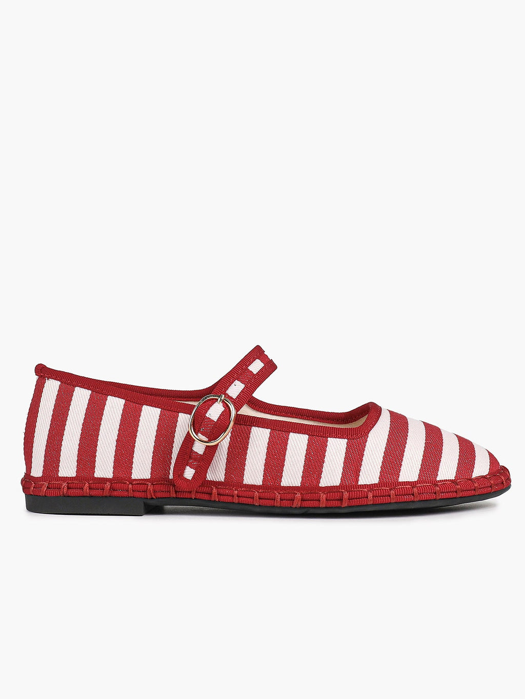 Women's Woven Mary Jane Flats Brown Trim Slip On Shoes Vacation Dailywear Shoes ISHIFIVAN