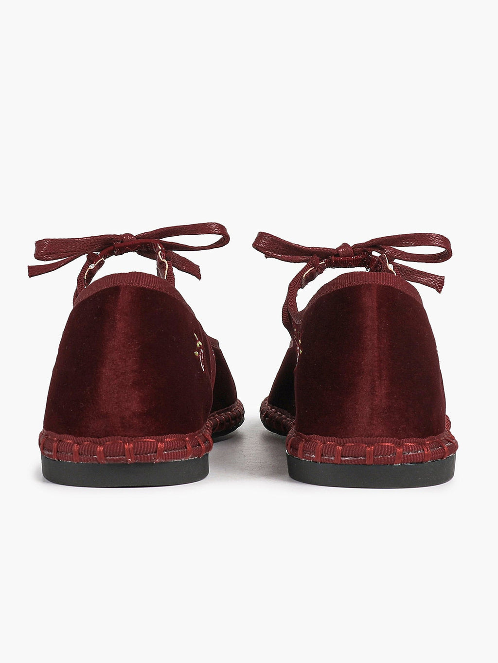 Black Velvet Flower Embroidered Mary Jane Flats Bow Tie Shoes Casual Outing Shoes ISHIFIVAN