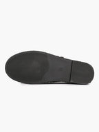 Women's Black Velvet Embroidered Mary Jane Flats Vintage Floral Slip On Shoes ISHIFIVAN