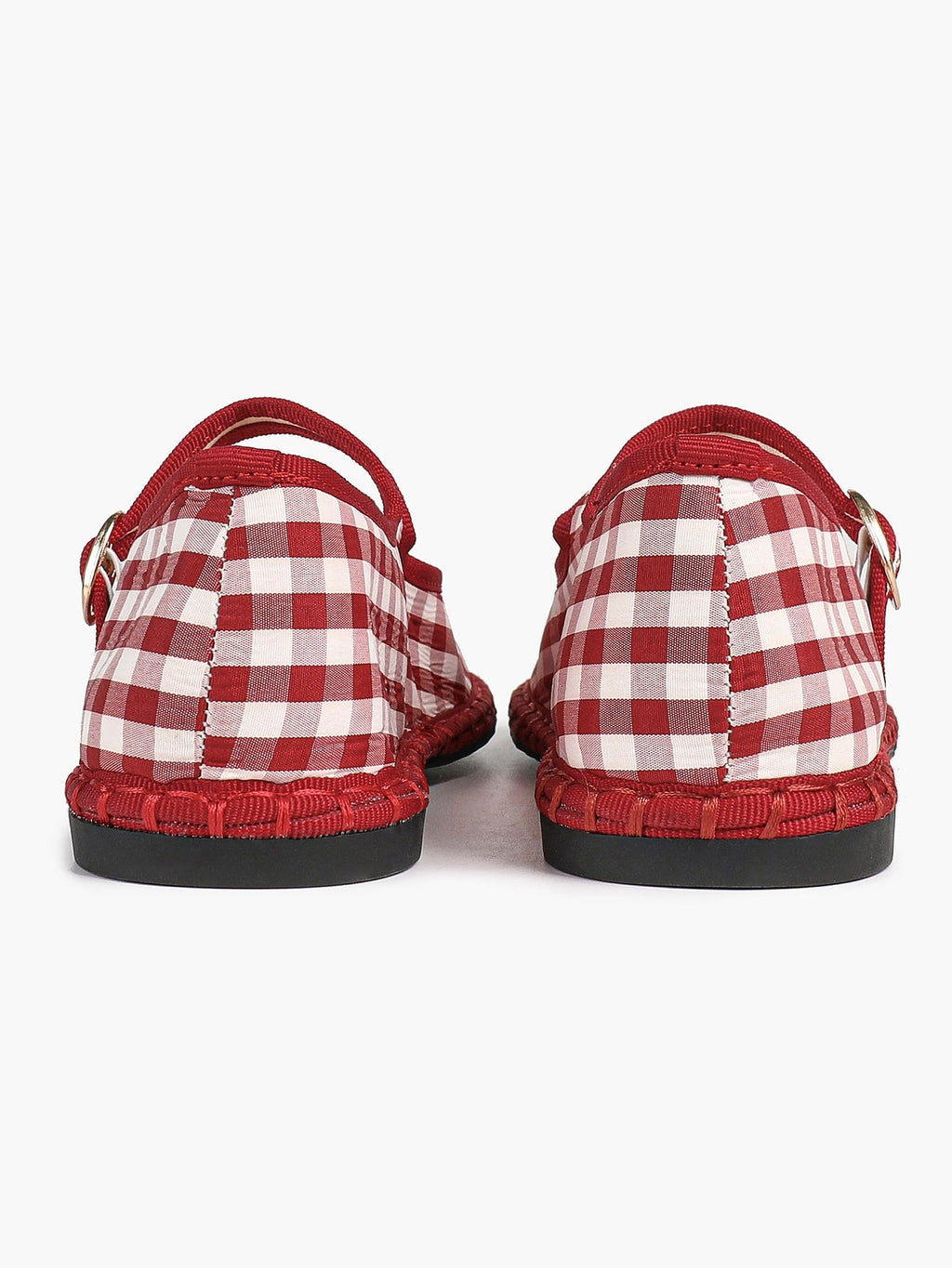 Women's Woven Mary Jane Flats Brown Trim Slip On Shoes Vacation Dailywear Shoes ISHIFIVAN