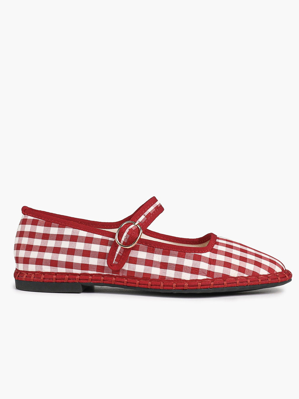 Women's Woven Mary Jane Flats Brown Trim Slip On Shoes Vacation Dailywear Shoes ISHIFIVAN