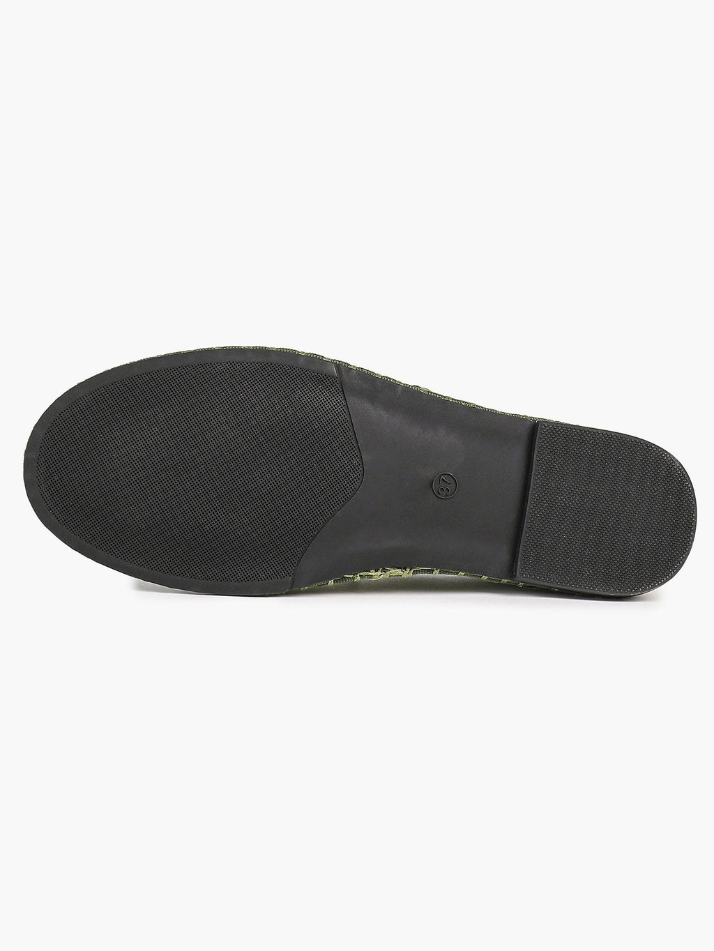 Olive Green Velvet Retro Chinese Style Mary Jane Flats with Star Rhinestone Pearl ISHIFIVAN