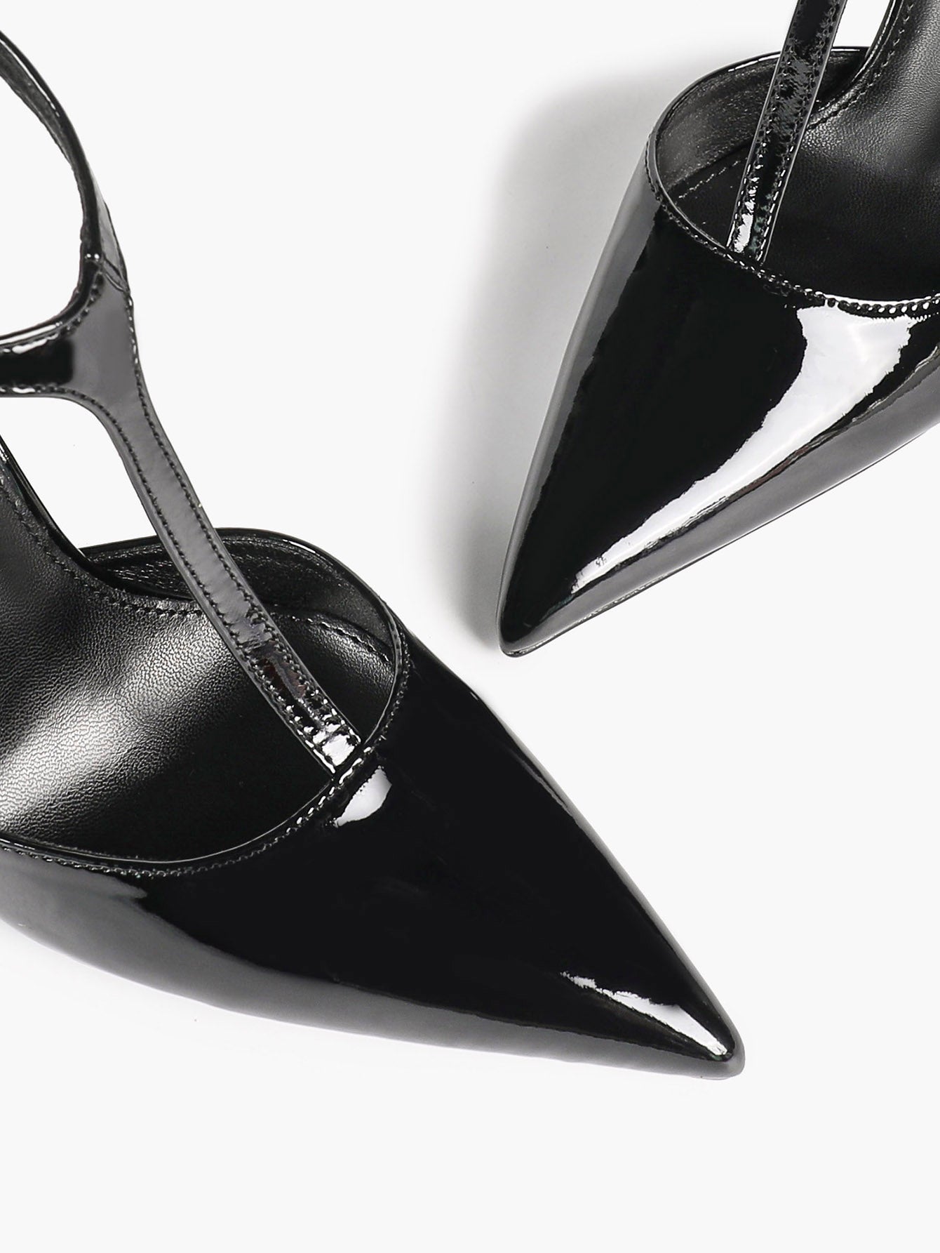 Brown Patent Leather Pointed Toe T-Strap Stiletto Heels Office Evening Pumps