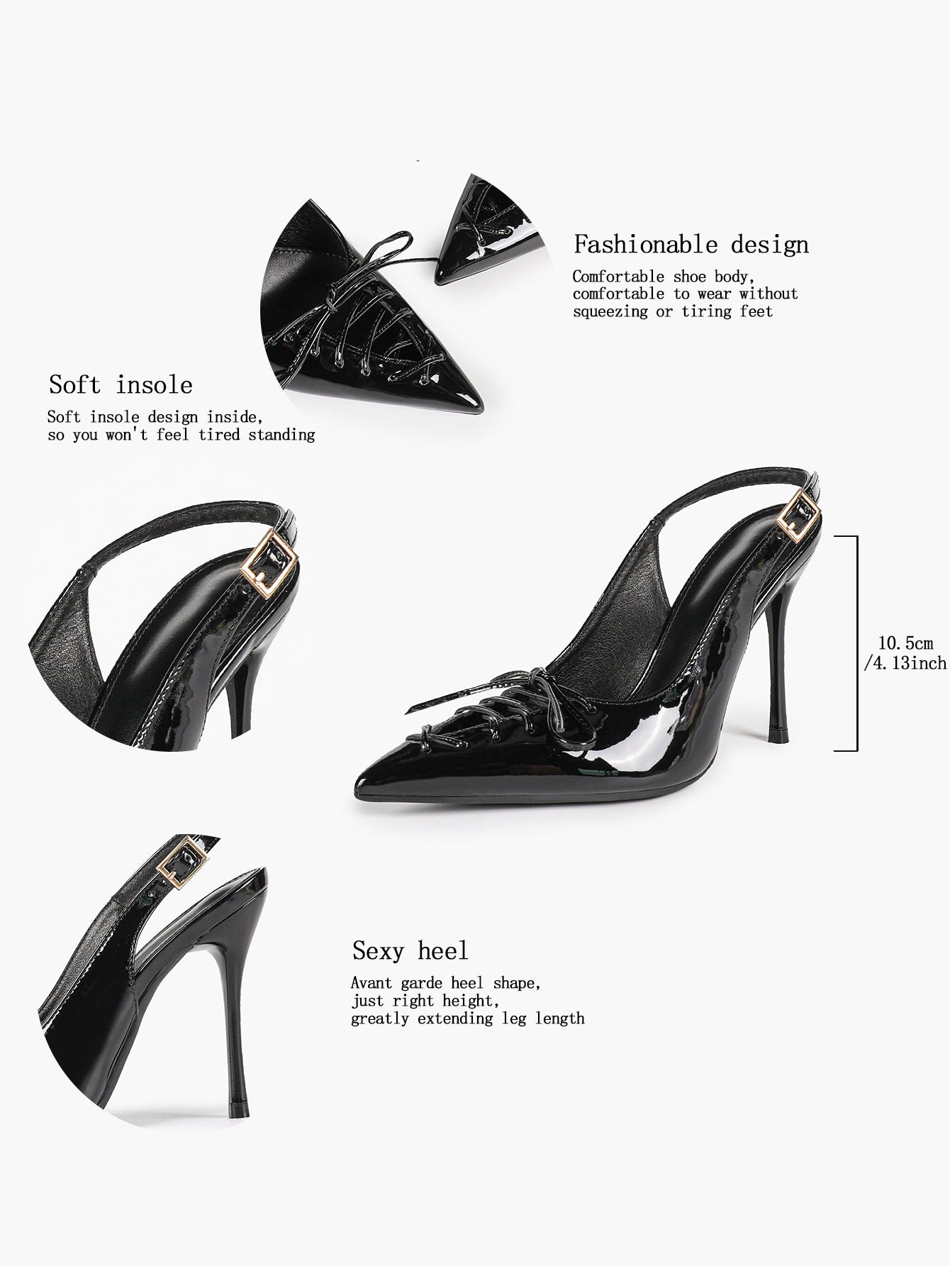 Women's Burgundy Patent Leather Lace-Up Pointed Toe Stiletto Heels with Bow Party Evening