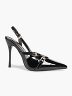 Women's Burgundy Pointed Toe Slingback Heels Multi Stiletto Pumps Elegant Heels Formal Evening Party