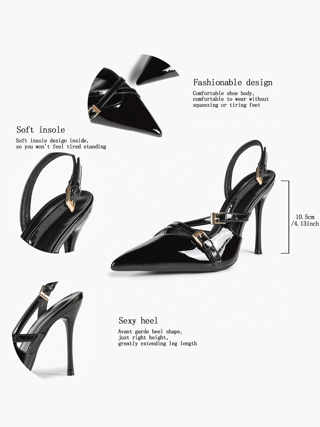 Women's Burgundy Pointed Toe Slingback Heels Multi Stiletto Pumps Elegant Heels Formal Evening Party