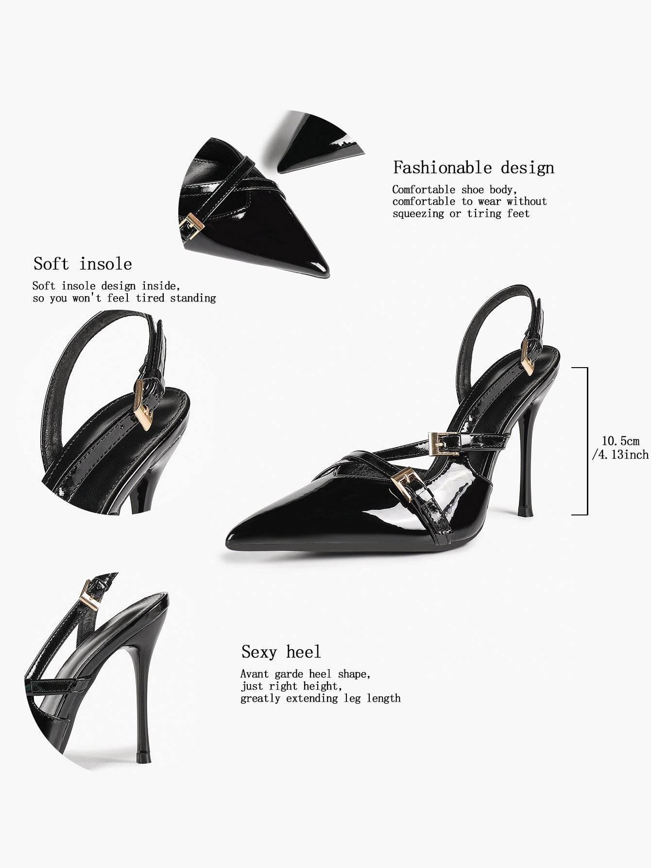 Women's Burgundy Pointed Toe Slingback Heels Multi Stiletto Pumps Elegant Heels Formal Evening Party