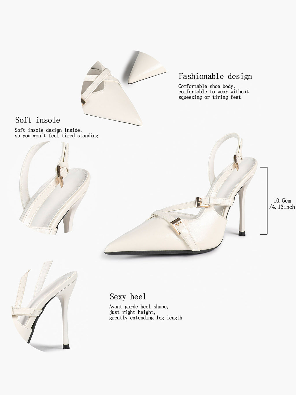 Women's Burgundy Pointed Toe Slingback Heels Multi Stiletto Pumps Elegant Heels Formal Evening Party