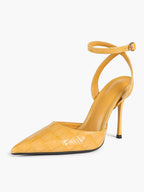 Classic Pointed Toe Ankle Strap Stilettos - Formal Event Heels